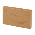 Powerbank van gerecycled plastic met LED-laadindicator 10.000 mAh kleur zwart tweede weergave met doos