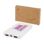 Powerbank van gerecycled plastic met LED-laadindicator 10.000 mAh kleur wit