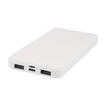 Powerbank van gerecycled plastic met LED-laadindicator 10.000 mAh kleur wit tweede weergave
