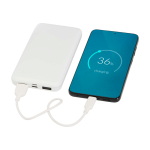 Powerbank van gerecycled plastic met LED-laadindicator 10.000 mAh kleur wit derde weergave