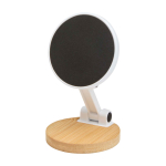 Opvouwbare magnetische telefoonhouder met bamboe basis kleur wit tweede weergave