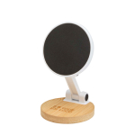 Opvouwbare magnetische telefoonhouder met bamboe basis met afdrukgebied