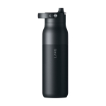 RVS thermosfles met filter en afneembare dop 1 L kleur zwart tweede weergave voorkant