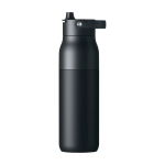 RVS thermosfles met filter en afneembare dop 1 L kleur zwart tweede weergave achterkant
