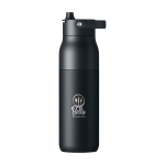 RVS thermosfles met filter en afneembare dop 1 L kleur zwart weergave tampondruk