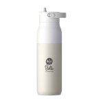 RVS thermosfles met filter en afneembare dop 1 L kleur wit weergave tampondruk