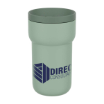 100% lekvrije reisbeker 275 ml kleur groen weergave met logo