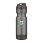 Plastic shaker met ingebouwde mengbal 800 ml kleur zwart weergave tampondruk