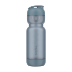 Plastic shaker met ingebouwde mengbal 800 ml kleur blauw
