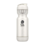 Plastic shaker met ingebouwde mengbal 800 ml kleur wit weergave tampondruk