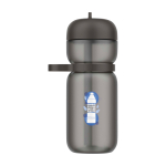 Sportfles van plastic met openklapbare dop en rietje 600 ml Mepal kleur zwart weergave tampondruk