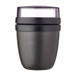 Mini plastic lunchbox met dubbele compartimenten 420 ml Mepal Ellipse kleur zwart