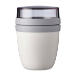 Mini plastic lunchbox met dubbele compartimenten 420 ml Mepal Ellipse kleur wit