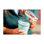 Mini plastic lunchbox met dubbele compartimenten 420 ml Mepal Ellipse kleur wit luxe weergave 2