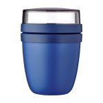 Mini plastic lunchbox met dubbele compartimenten 420 ml Mepal Ellipse kleur marineblauw