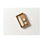 Drinkfles met modulair dekselsysteem en 3 verwisselbare doppen 500 ml kleur zand tweede weergave met doos