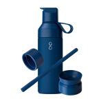Drinkfles met modulair dekselsysteem en 3 verwisselbare doppen 500 ml kleur marineblauw