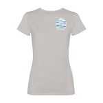 Getailleerd dames T-shirt met korte mouwen 280 g/m² Roly Fiyi kleur grijs weergave zeefdruk