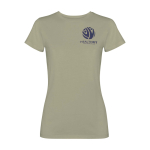 Getailleerd dames T-shirt met korte mouwen 280 g/m² Roly Fiyi kleur khaki weergave zeefdruk