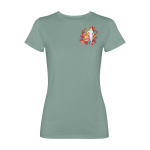 Getailleerd dames T-shirt met korte mouwen 280 g/m² Roly Fiyi kleur donkergroen weergave zeefdruk