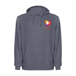 Unisex hoodie met gewassen look 250 g/m² Roly Kenia kleur donkergrijs weergave zeefdruk