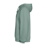 Unisex hoodie met gewassen look 250 g/m² Roly Kenia kleur donkergroen weergave zijkant