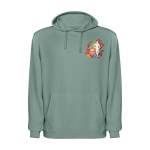 Unisex hoodie met gewassen look 250 g/m² Roly Kenia kleur donkergroen weergave zeefdruk