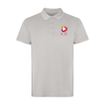 Unisex polo met korte mouwen en gewassen afwerking 200 g/m² kleur grijs luxe weergave