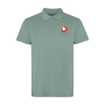 Unisex polo met korte mouwen en gewassen afwerking 200 g/m² kleur donkergroen luxe weergave