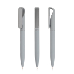 Pen met soft-touch afwerking en metalen clip met spiegel-effect