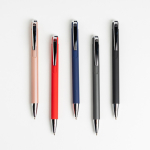 Aluminium pen met drukmechanisme en zilverkleurige details