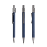 Aluminium pen met metalen clip en spinner, zwarte inkt