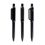 Pen van gerecycled ABS met drukmechanisme, blauwe inkt kleur zwart