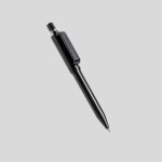 Pen van gerecycled ABS met drukmechanisme, blauwe inkt kleur zwart