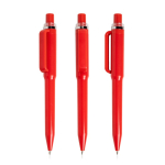 Pen van gerecycled ABS met drukmechanisme, blauwe inkt kleur rood