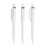 Pen van gerecycled ABS met drukmechanisme, blauwe inkt kleur wit