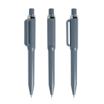 Pen van gerecycled ABS met drukmechanisme, blauwe inkt kleur donkergrijs