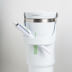 Pen van gerecycled ABS met drukmechanisme, blauwe inkt