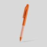 Eco-pen met siliconen grip en ribbels, zwart kleur lichtbruin