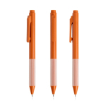 Eco-pen met siliconen grip en ribbels, zwart
