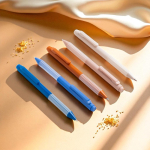 Eco-pen met siliconen grip en ribbels, zwart