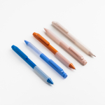 Eco-pen met siliconen grip en ribbels, zwart
