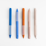 Eco-pen met siliconen grip en ribbels, zwart