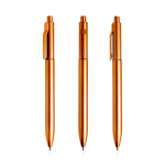 Eco-pen met geïntegreerde clip en reliëfstrepen, zwarte inkt