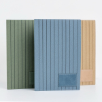 Notitieboek van PU met textuur en bedrukbaar label, A5 blanco pagina’s