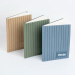 Notitieboek van PU met textuur en bedrukbaar label, A5 blanco pagina’s