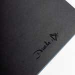 Notitieboek van PU met textuur en bedrukbaar label, A5 blanco pagina’s