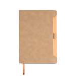 Eco-notitieboek met zijhouder voor pen A5 blanco pagina’s kleur beige