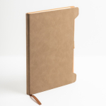 Eco-notitieboek met zijhouder voor pen A5 blanco pagina’s kleur beige