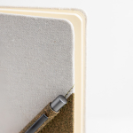 Notitieboek van gerecycled katoen met groene-thee pen A5